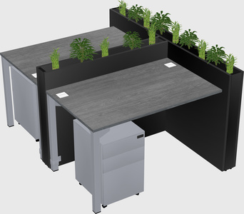 Rectangular shared desk