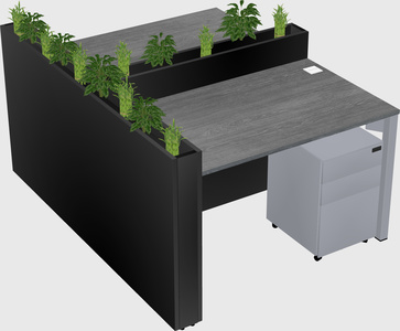 Rectangular shared desk