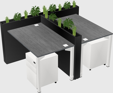 Rectangular shared desk