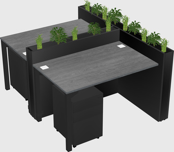 Rectangular shared desk