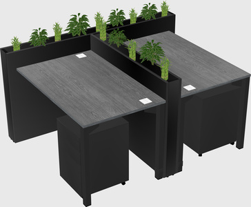 Rectangular shared desk