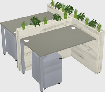 Rectangular shared desk