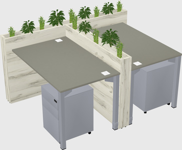 Rectangular shared desk