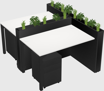 Rectangular shared desk