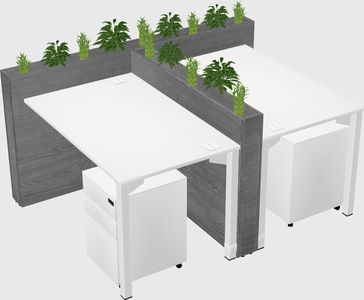 Rectangular shared desk