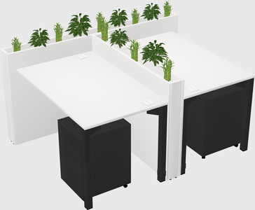 Rectangular shared desk