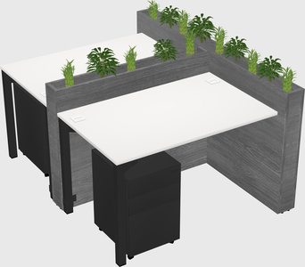 Rectangular shared desk