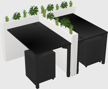 Rectangular shared desk