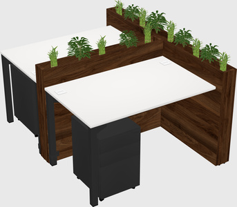 Rectangular shared desk