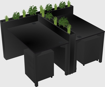 Rectangular shared desk
