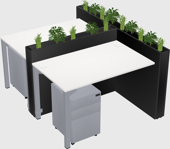 Rectangular shared desk