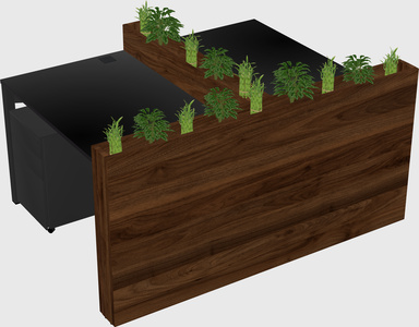 Rectangular shared desk