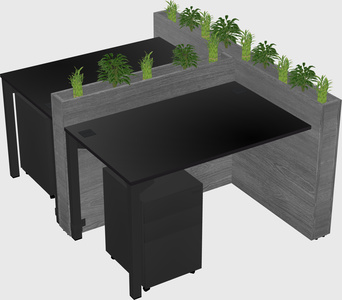 Rectangular shared desk