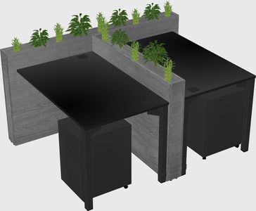 Rectangular shared desk