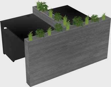 Rectangular shared desk