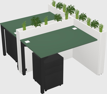 Rectangular shared desk