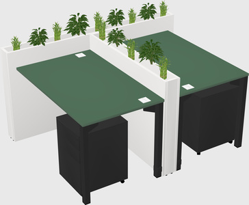 Rectangular shared desk