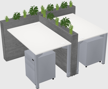 Rectangular shared desk