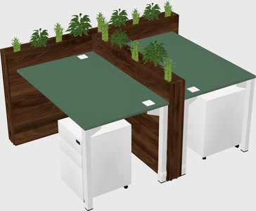 Rectangular shared desk