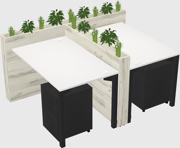Rectangular shared desk