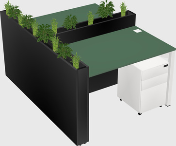 Rectangular shared desk