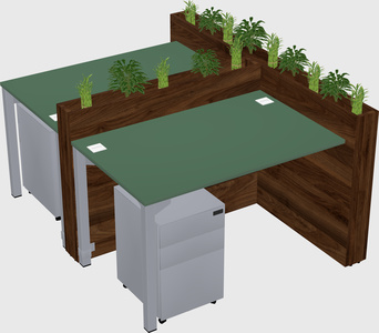 Rectangular shared desk