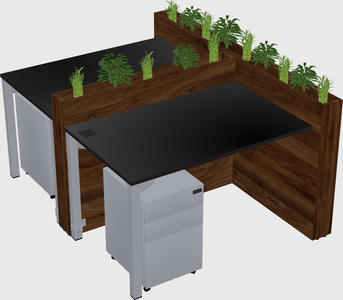 Rectangular shared desk