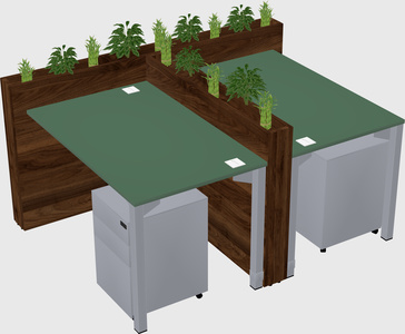 Rectangular shared desk