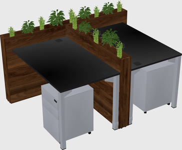 Rectangular shared desk