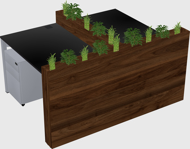 Rectangular shared desk