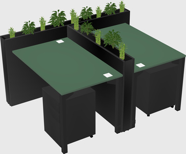 Rectangular shared desk
