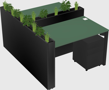 Rectangular shared desk