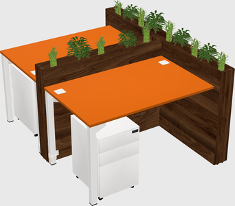 Rectangular shared desk