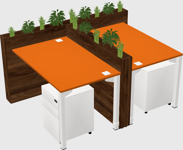 Rectangular shared desk