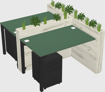 Rectangular shared desk