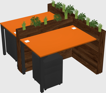 Rectangular shared desk