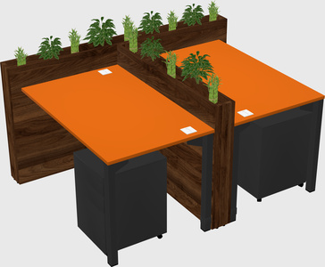Rectangular shared desk