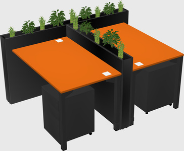 Rectangular shared desk