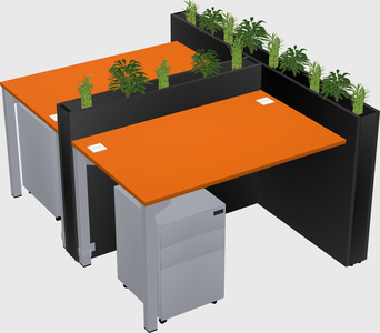 Rectangular shared desk