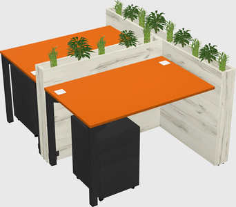 Rectangular shared desk