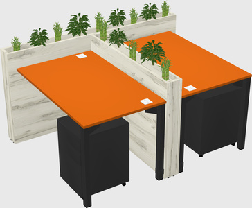 Rectangular shared desk