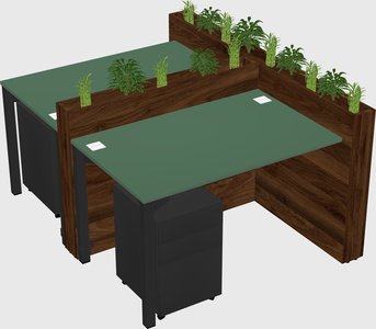 Rectangular shared desk
