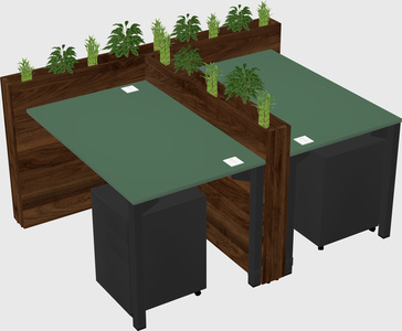 Rectangular shared desk