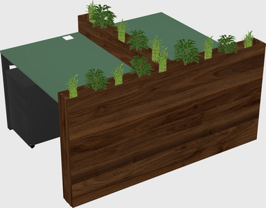 Rectangular shared desk
