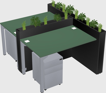 Rectangular shared desk