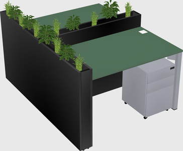 Rectangular shared desk