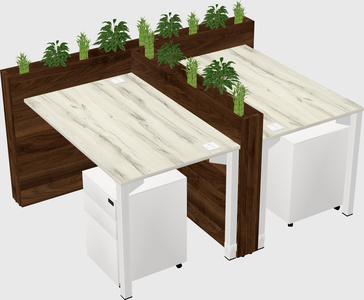Rectangular shared desk