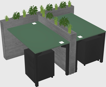 Rectangular shared desk