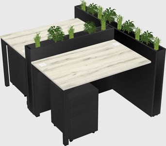 Rectangular shared desk
