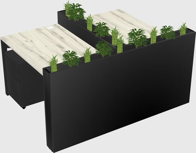 Rectangular shared desk